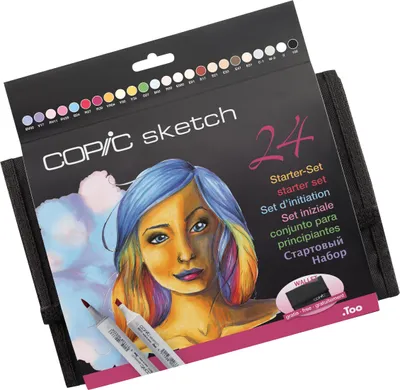 Produktbild von Copic Classic Set Grafikmarker im Wallet - Sketch - Nachfüllbar mit Copic Ink - 24Stk