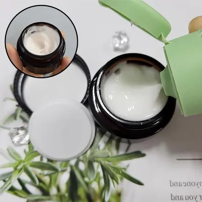 Set aus 6 Gläsern Cremebehältern von 50 ml in Amber und transparent für Kosmetika, Lotionen, Salben und ätherische Öle