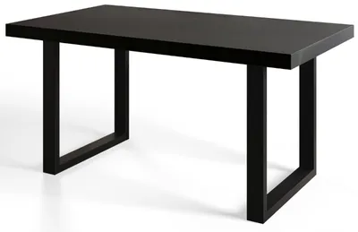 Produktbild von Rechteckiger Esstisch Loft-U, 160x90x77 cm, Schwarz, Schwarze Metallbeine