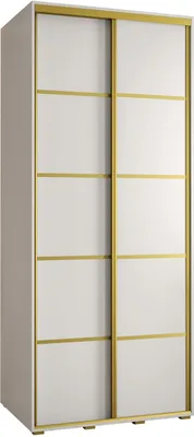 Produktbild von MEBLE KRYSPOL Davos 4 Schrank, zwei Türen - 235,2x110x60 cm - Weiß Weiß Gold