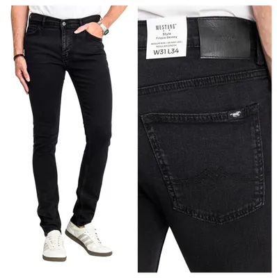 Produktbild von MUSTANG | Frisco Herren Skinny Jeans Schwarz Figurbetont Baumwolle W34 L32