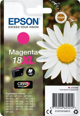 Image de Epson 18XL - 6.6 ml - XL - XL - Magenta - Original - Tintenpatrone