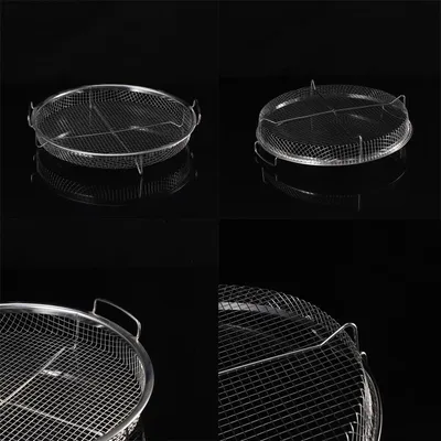 Imagen del producto de Cesta de acero inoxidable, de 30 cm, para verduras y barbacoa, ideal para jardín y camping