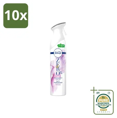 Zdjęcie produktu dla 10 sztuk sprayu do odświeżania powietrza Febreze Zero % - zapach orchidei - 300 ml - zestaw ekonomiczny