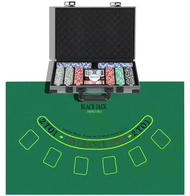 Obrázok produktu pre Pokerová súprava s 400 žetónmi a príslušenstvom | Farba: Sivá | Rozmery: 28 x 39,5 x 8 cm