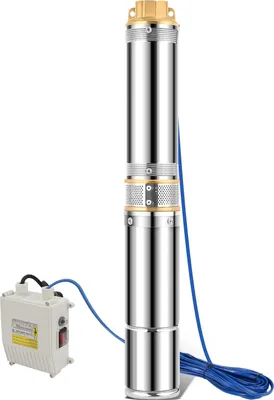 Produktbild von Faziango 370W/0.5hp Tiefbrunnenpumpe Brunnenpumpe 4.5 Zoll bis 4000 L/h Sandverträglich Tauchpumpe Edelstahl Wasserpumpe Gartenpumpe mit Schaltbox