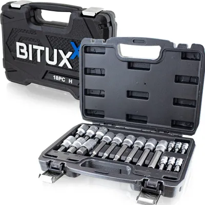 Produktbild von Bituxx Sechskant-Bit-Stecknuss Satz 17tlg, schwarz, MS-13383