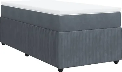 Immagine prodotto di vidaXL Letto a molle con materasso grigio scuro 90x200 cm in velluto