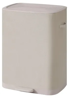 Image de Tri de linge avec 2 compartiments, couvercle et pédale, 160 litres | Beige clair | 40,5 x 56 x 75 cm
