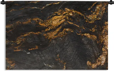 Produktbild von MuchoWow® Wandteppich Wandbehang Marmor - Limette - Schwarz - Gold - Marmoroptik - Luxus 150x100 cm Tapisserie Dekoration Wandtuch - Waschbar - Tapisserien - Wand-Decke