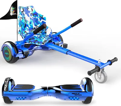 Produktbild von MEGA MOTION Hoverboards mit Hoverkart für Kinder, 6.5 Zoll Hoverboards mit Bluetooth Lautsprecher, mit LED-Leuchten, Geschenk für Kinder und Jugendliche