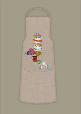 Produktbild von Le Bonheur des Dames Kreuzstich Stickpackung  "Schürze Glücksfall", Zählmuster, 79x90cm