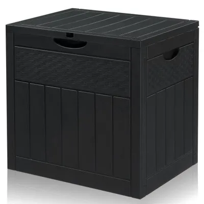 Produktbild von FCH Gartenbox Wasserdicht, 126L Kunststoff-Aufbewahrungsbox – für Garten, Terrasse, Balkon, 56x43x53 cm, Schwarz