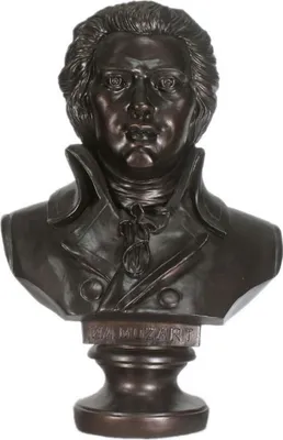 Image de Casa Padrino Baroque Buste de Mozart Noir 50 x 25 x H. 65 cm - Figurine décorative de style baroque