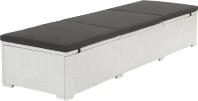 Immagine prodotto di Lettino Prendisole con Cuscino in Polyrattan Bianco