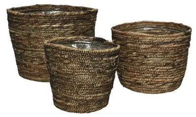 Produktbild von Topf Blumentopf Pflanztopf Übertopf Jute braun Ø 20cm H 17cm 3er Set