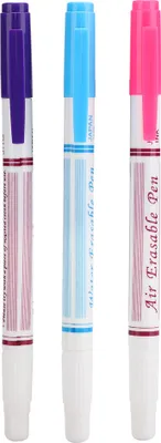 Zdjęcie produktu dla 3szt Wasser löschbarer Stift Doppelkopf DIY -Stoffnähenzubehör rot/blau/lila