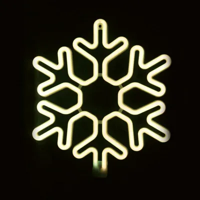 Immagine prodotto di ACA Decorazione natalizia luminosa da esterno a forma di fiocco di neve, 300 LED, doppio tubo al neon lungo 3 m, bianco caldo, IP44, 40 x 40 cm, cavo di alimentazione lungo 1,5 m X0830014111