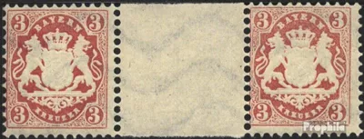 Produktbild von Briefmarken Bayern 1875 Mi 33ZW Zwischenstegpaar postfrisch Staatswappen