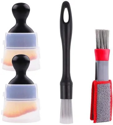 Zdjęcie produktu dla Zestaw szczotek do czyszczenia samochodu, miękkie, 4-częściowy, do wnętrza, do otworów wentylacyjnych