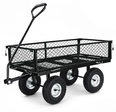 Bollerwagen Transportwagen Gartenwagen klappbar Handwagen 250 kg Schwarz – Produktansicht
