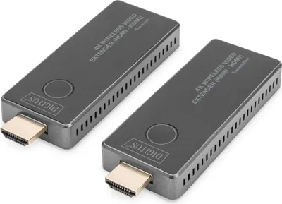 Produktbild von 4K Wireless Video Extender HDMI > HDMI, 30 Meter, HDMI Verlängerung (schwarz/silber, Sendeeinheit + Empfängereinheit)