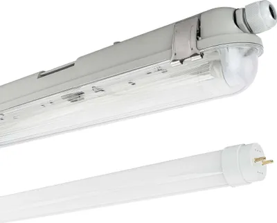 Produktbild von LED Feuchtraumleuchte Wannenleuchte 120cm 1 x 18W T8 Röhre 840 Neutralweiß 4000K IP65