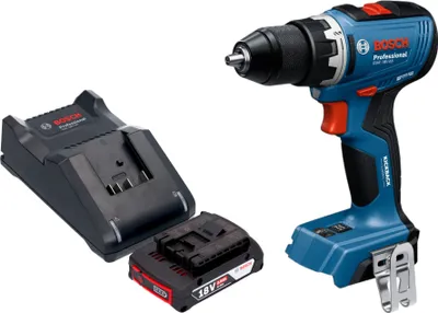 Obrázok produktu pre Bosch GSR 18V-65 Professional akumulátorový vŕtací skrutkovač 18 V 63 Nm bez kefiek + 1x akumulátor 2,0 Ah + nabíjačka