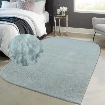 Obrázek produktu pro Designový koberec s protiskluzovou úpravou a zaoblenými rohy, modrý, rozměry – 140 x 200 cm