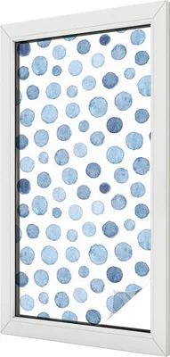 Produktbild von Buntglas Fensterfolie – 100x100 cm – Stained-Glass Design – blickdichte dekorative Sichtschutzfolie – selbstklebend, UV-Schutz – Aquarellpunkte