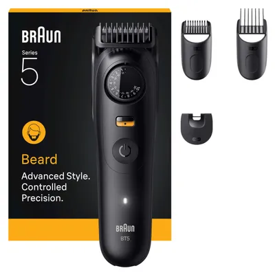 Produktbild von Braun Series 5 Barttrimmer, +4 Stylinggeräte, extrem scharfe Klinge, 120 Minuten