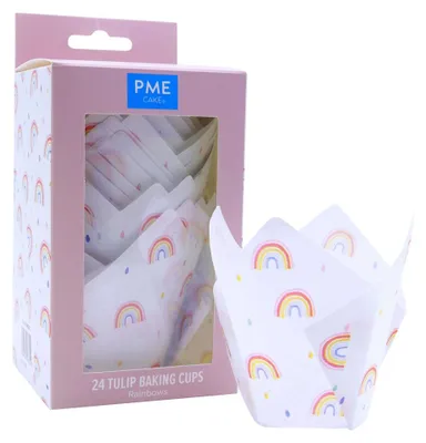 Zdjęcie produktu dla PME Cake - Papilotki tulipanowe do muffinek 24 sztuki Tęcza