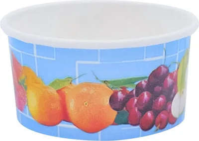 Produktbild von 50x Eisbecher Pappe rund 160 ml Ø 85mm Höhe 43mm "Fruchtreigen"