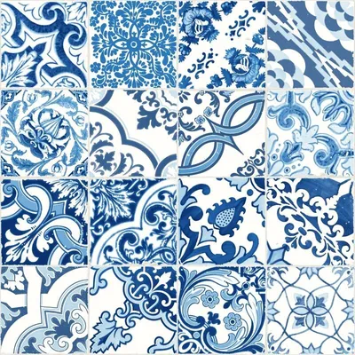 Produktbild von ESTAhome Tapete Fliesenmuster Blau 53 cm x 10.05 m