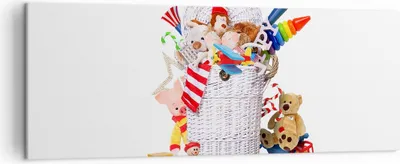 Produktbild von Bild auf Leinwand - Leinwandbild - Spielzeug Kinder Spaß Freunde - 140x50cm - Wand Bild - Wanddeko - Leinwanddruck - Bilder - Kunstdruck - Wanddekoration - Leinwand bilder - Wandkunst - AB140x50-3197
