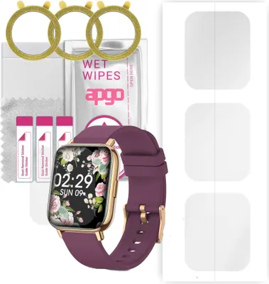 Produktbild von apgo 3 Stück Schutzfolie, klar, kompatibel mit Naixues Y22 Smartwatch, Hydrogel Displayschutzfolie mit Positionierhilfe, Displayfolie, robust und kratzfest