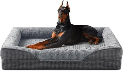 Image de Lit orthopédique XXL pour chien en mousse Traumschaum, housse amovible, lavable, antidérapant, 122 x 89 x 19 cm