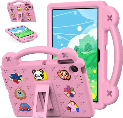 Immagine prodotto di Custodia protettiva per Lenovo Tab K10 2nd 10.1" TB-311FU/Tab Tablet 10.1 2025, Custodia per bambini, antiurto con maniglia e supporto rosa