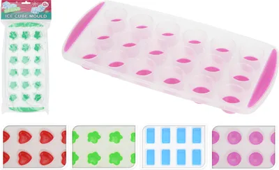 Produktbild von Set mit 4 Eisformen von Excellent Houseware, Silikon, 24 x 11 x 2,5 cm, mehrfarbig