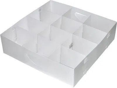 Productafbeelding van Ladenverdeler 12 vakken - Opbergvakken organizer - Kleding sorteren - Duurzaam kunststof - 30x30x8 cm - Transparant