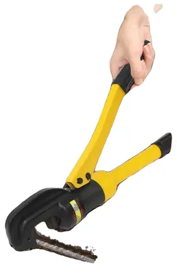 Zdjęcie produktu dla Hydrauliczna przecinarka do zbrojenia, duża siła cięcia, wytrzymała metalowa konstrukcja, ŻÓŁTA