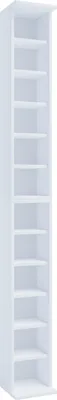 Immagine prodotto di Ripiano in legno in piedi | Cabinetto CD salvaspazio per 204 CD o 72 DVD | Dimensioni: H. 180 x W. 21 x D. 20 cm | Elegante scaffale DVD in piedi | Ripiano Blu-Ray | Scaffale CD - Bigol
