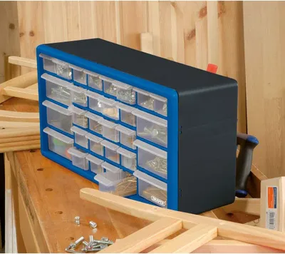 Produktbild von Kunststoff-Organizer mit 30 Schubladen - 500mm x 160mm x 255mm