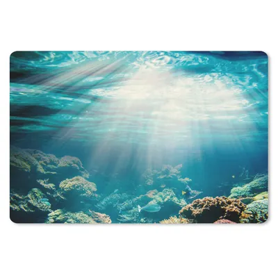 Produktbild von MuchoWow® Schreibtischunterlage Meer - Koralle - Sonne 60x40 cm - XXL Mauspad - Großes Mauspad
