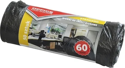 Obrázok produktu pre KANCELÁRSKE VÝROBKY Vložky do koša, štandardné (HDPE), 60 litrov, 50 kusov, čierne