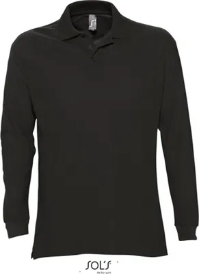 Produktbild von SOLs 11328 | Herren Longsleeve Poloshirt Star - Farbe: Black - Größe: XXL