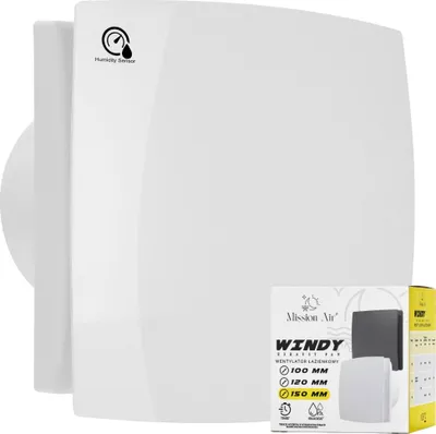 Obrázek produktu pro Koupelnový ventilátor WINDY 150 H+T BÍLÝ