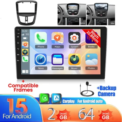 Image de Autoradio - système multimédia Android pour voiture - écran tactile - écran de 9 pouces compatible CarPlay