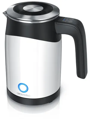 Image de Bouilloire Arendo avec réglage de la température de 50 °C à 100 °C, sélection de la température, acier inoxydable, bouilloire de voyage, mini-bouilloire, 0,5 L, 1 100 W, fonction de maintien au chaud, blanche