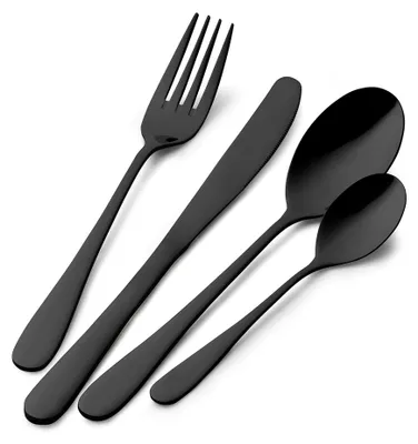 Besteckset 24-tlg. Edelstahl schwarz für 6 Personen